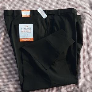 MENS BLACK DRESS SLACKS 50X30 NWT